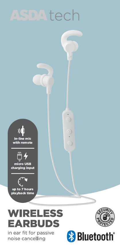 ASDA Tech Wireless Earbuds - White - McGrocer