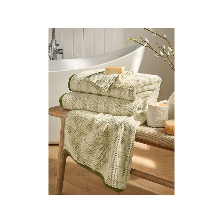 At Home with Stacey Solomon Green Textured Two-Tone Face Cloth - McGrocer