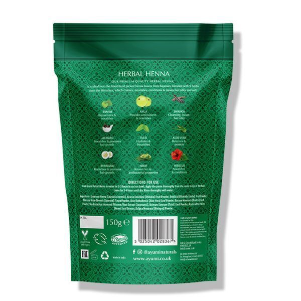 Ayumi Naturals Herbal Henna + 9 Himalayan Herbs 150g - McGrocer