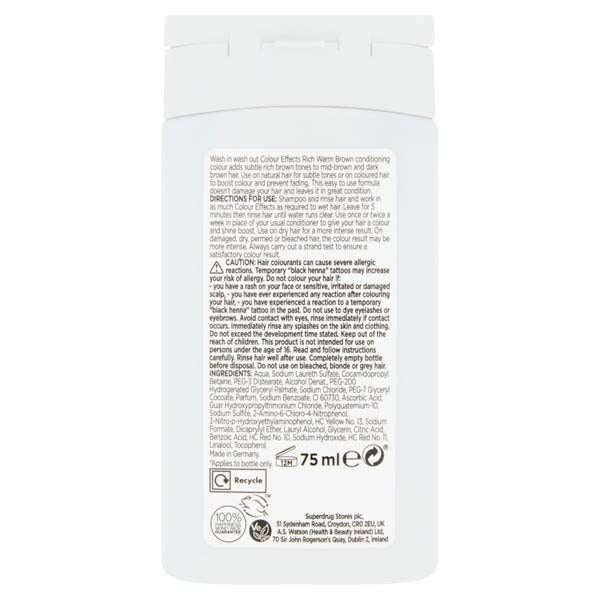 Superdrug Colour Effects Wash In Wash Out Warm Brown 4.0 GOODS Superdrug   