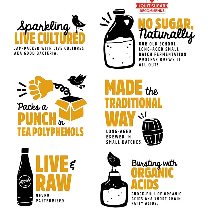 Remedy Kombucha Ginger Lemon 4 x 330ml - McGrocer