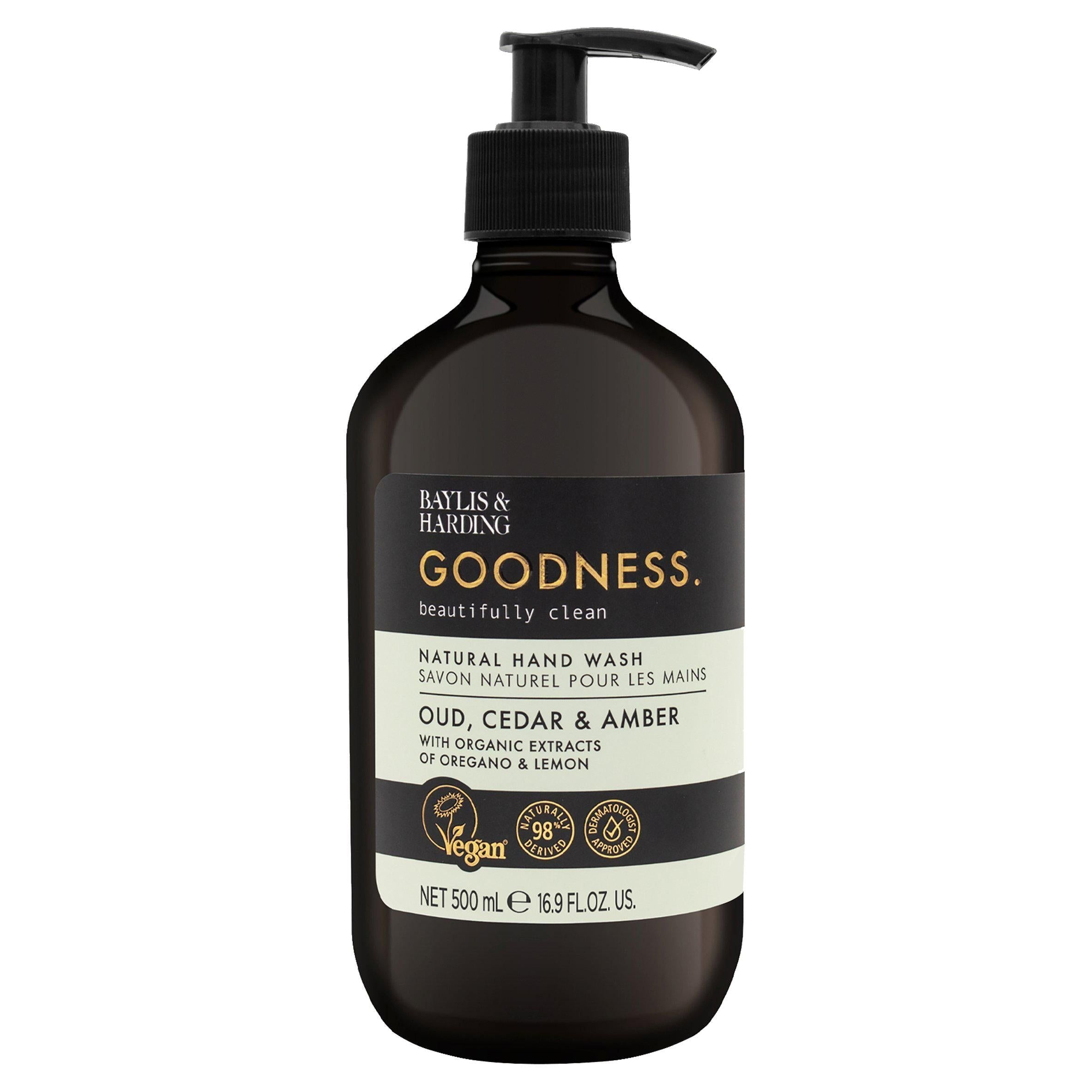 Baylis & Harding Goodness Oud & Cedar Natural Hand Wash 500ml - McGrocer