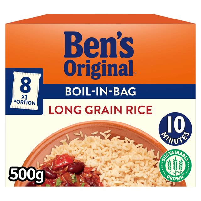 Ben's Original Boil In Bag Long Grain Rice   8 x 62.5g - McGrocer