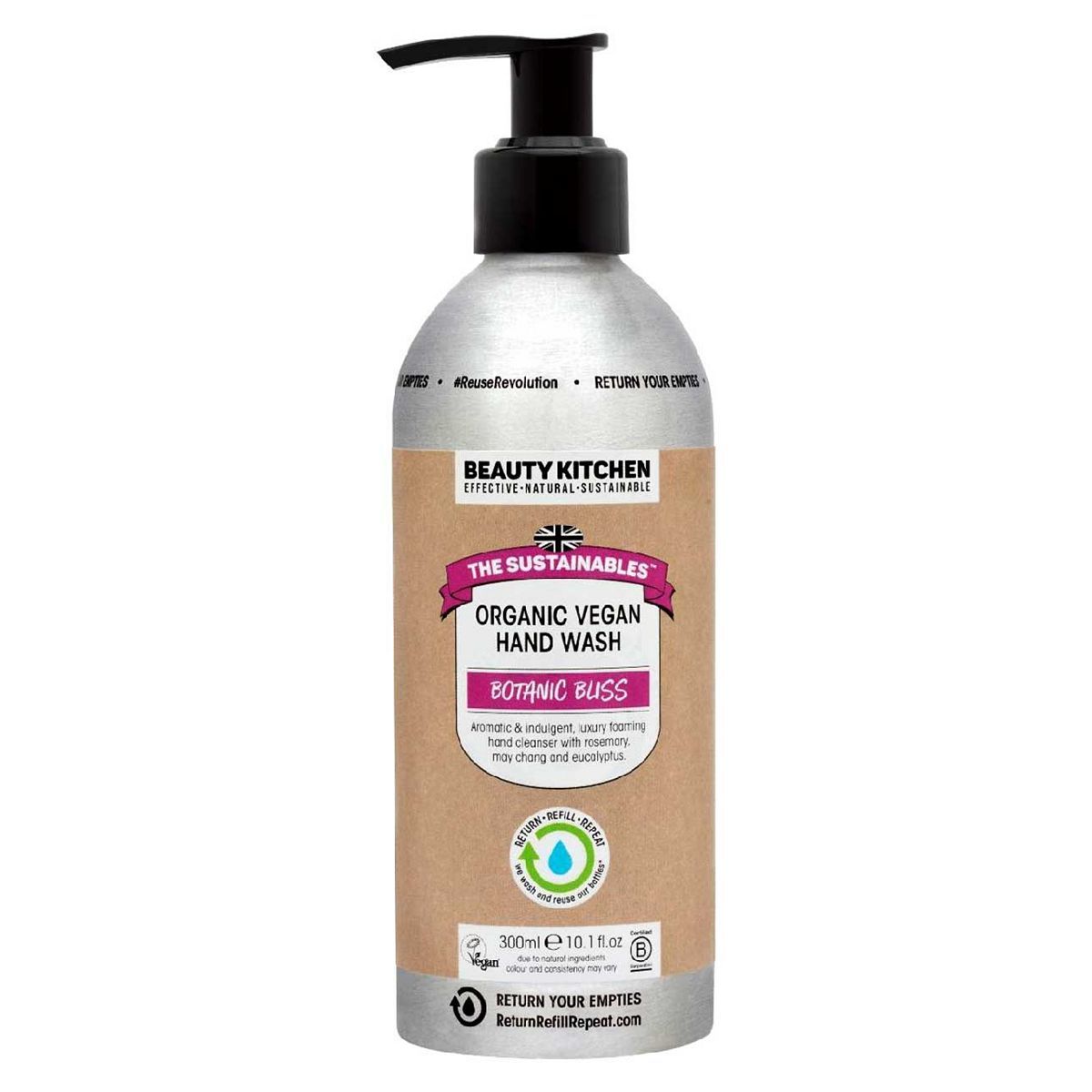 Beauty Kitchen The Sustainables Botanic Bliss Organic Vegan Hand Wash 300ml - McGrocer