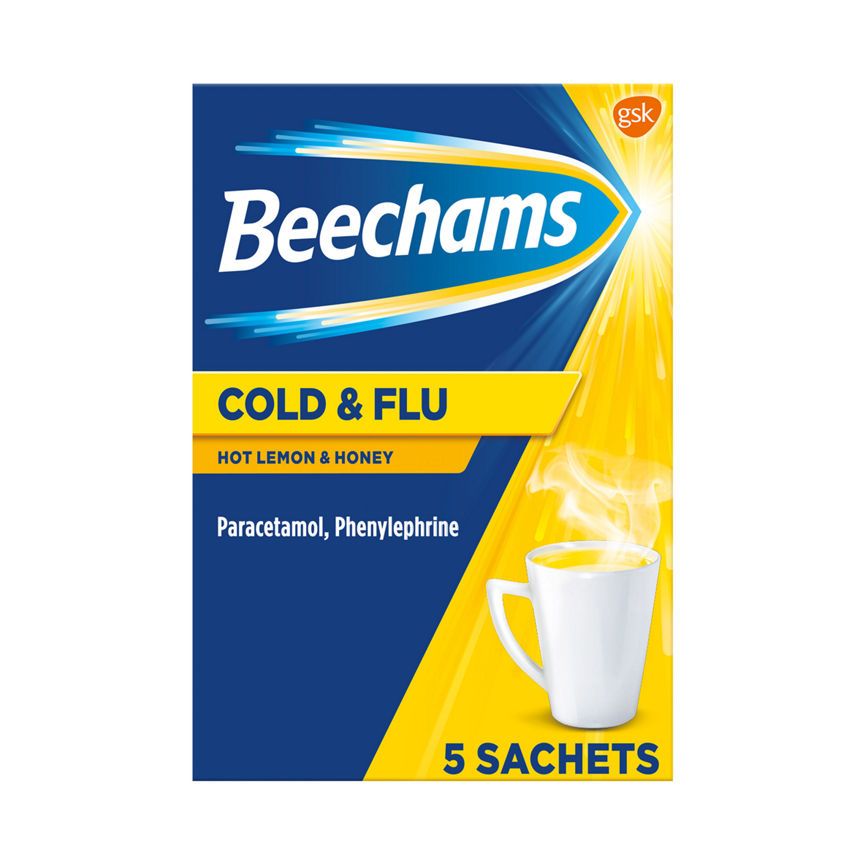 Beechams Cold & Flu Hot Lemon & Honey 5 Sachets - McGrocer