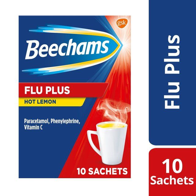 Beechams Flu Plus Cold & Flu Hot Lemon Sachets   10 per pack - McGrocer