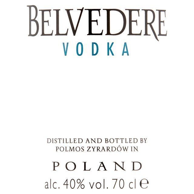 Belvedere Organic Pure Vodka   70cl - McGrocer