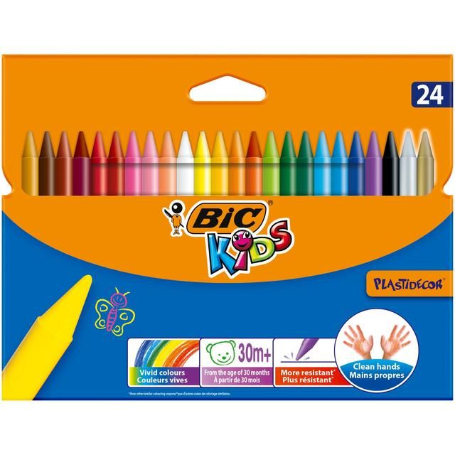 BIC Kids Plastidecor Crayons Wallet of 24   24 per pack - McGrocer