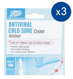 Boots Antiviral Cold Sore Cream 2g Tube x 3 Bundle - McGrocer