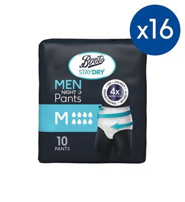 Boots Staydry Men Night Pants Medium - 160 pants (16 Pack Bundle) - McGrocer