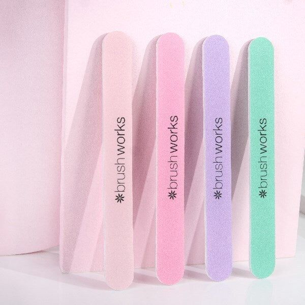 Brushworks Pastel Coloured Nail Files - 4 Pack