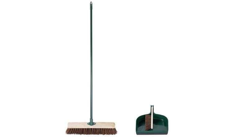 Charles Bentley Large Outdoor Broom &amp;amp; Wide Dustpan Set