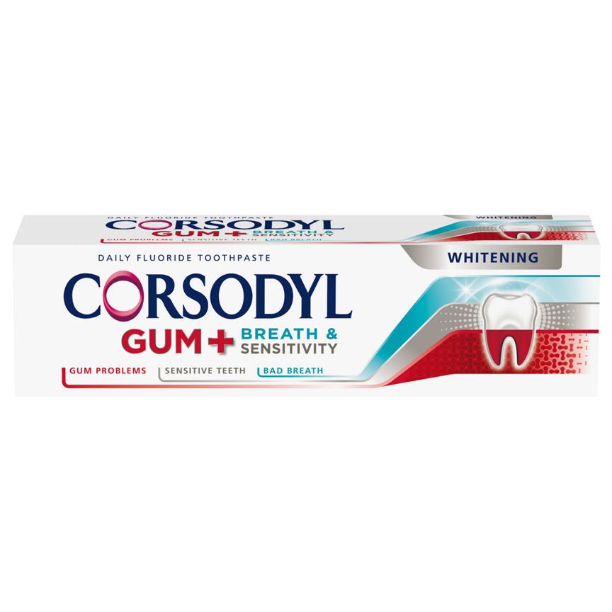 Corsodyl Gum+ Breath &amp;amp; Sensitivity Toothpaste Whitening