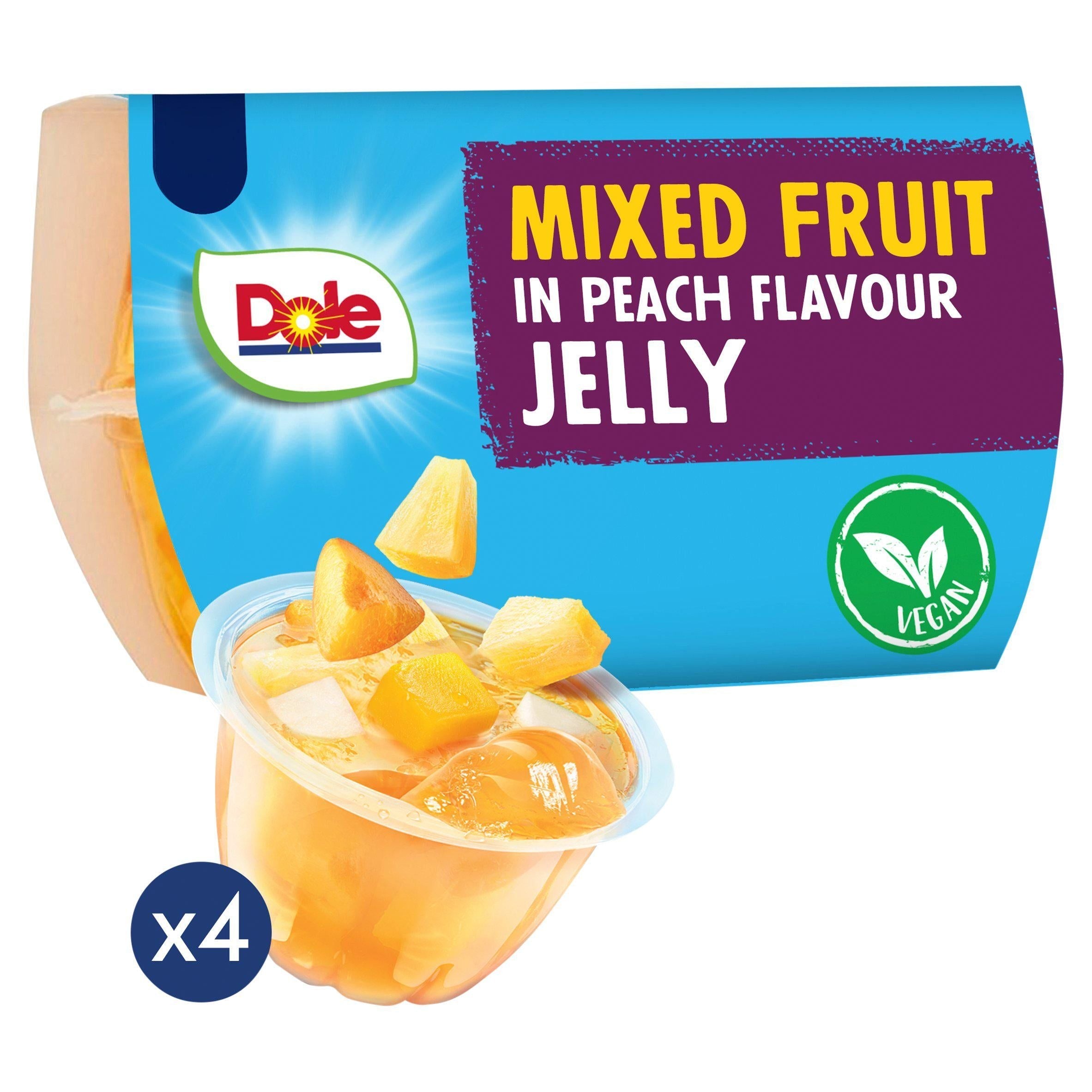 Dole Mixed Fruit In Peach Jelly Fruit Snacks 4x123g