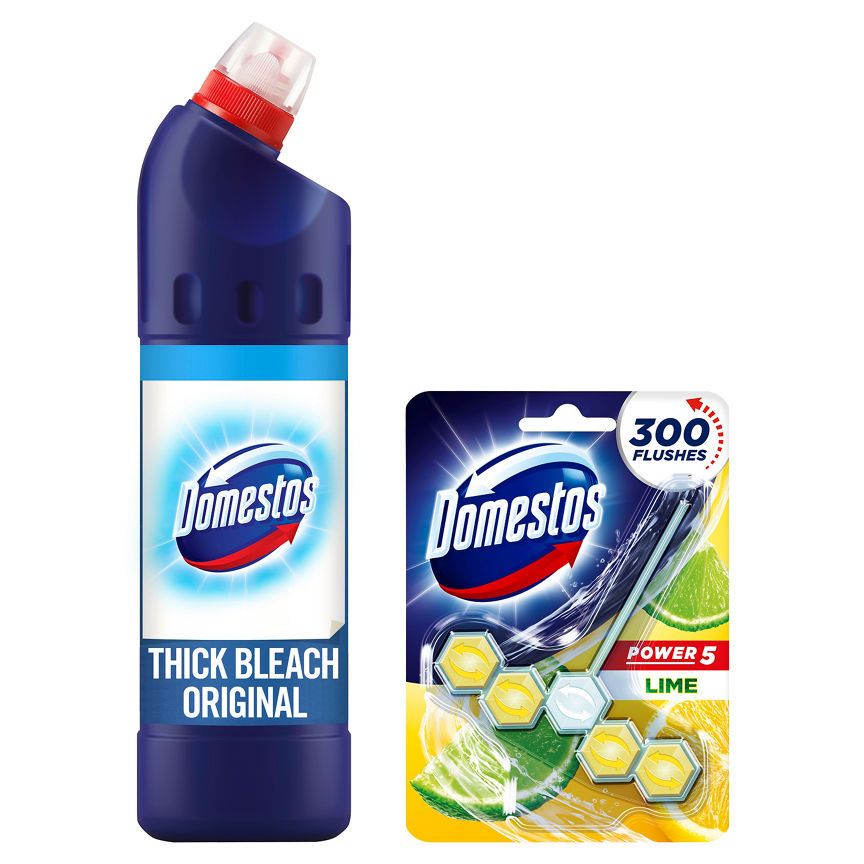 Domestos Bleach Original &amp;amp; Rim Block Lime Bundle