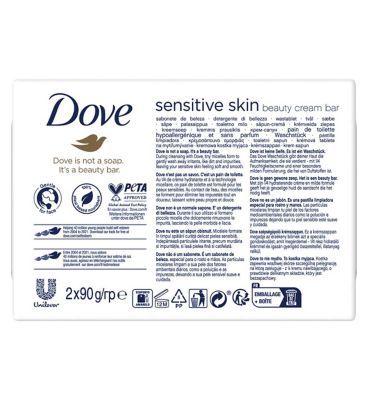 Dove Pure &amp;amp; Sensitive Beauty Bar 90 g x 2