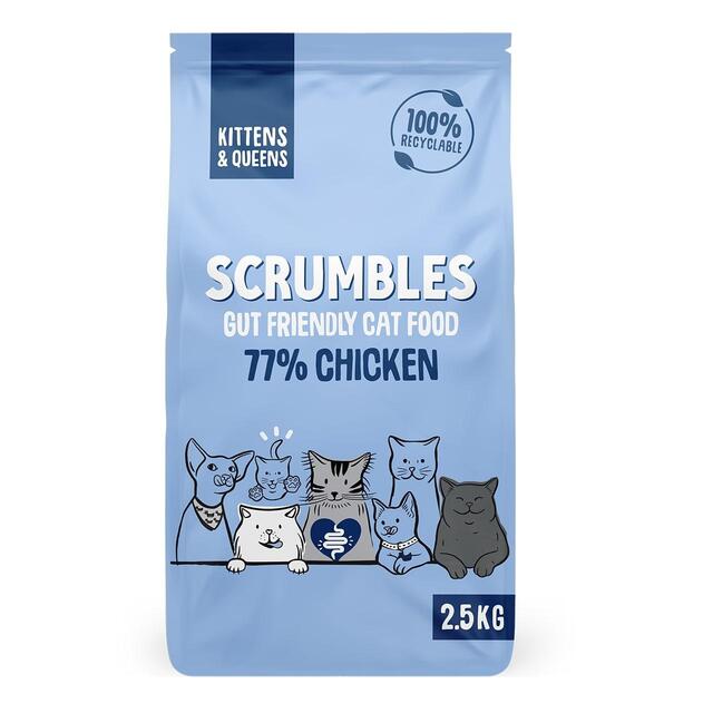Scrumbles Kitten and Queens Dry Cat Food Chicken   2.5kg - McGrocer