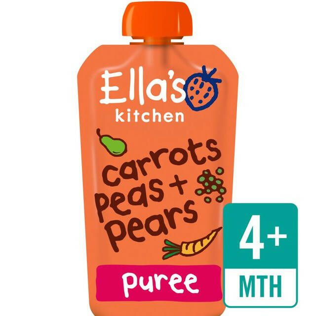Ella's Kitchen Carrots, Peas &amp;amp; Pears Organic Puree Pouch, 4 mths+ 120g