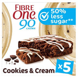 Fibre One 90 Calorie Cookies &amp;amp; Cream Drizzle Squares Snack Bars   5 x 24g