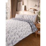 George Home Grey &amp;amp; White Homestead Bunny Toile Reversble Duvet Set -Single