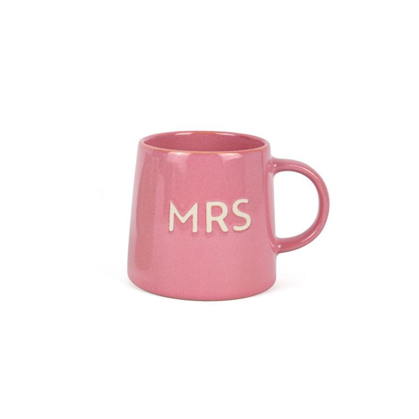 George Home Pink Reactive Glaze &amp;lsquo;Mrs&amp;rsquo; Mug