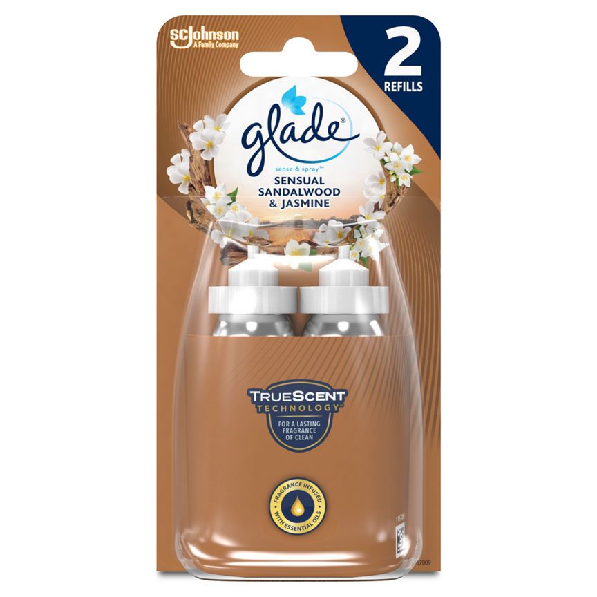 Glade Sense &amp;amp; Spray Refill, Bali Sandalwood &amp;amp; Jasmine - 2 Refills