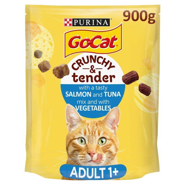 Go-Cat Crunchy &amp;amp; Tender Salmon and Tuna Dry Cat Food    900g