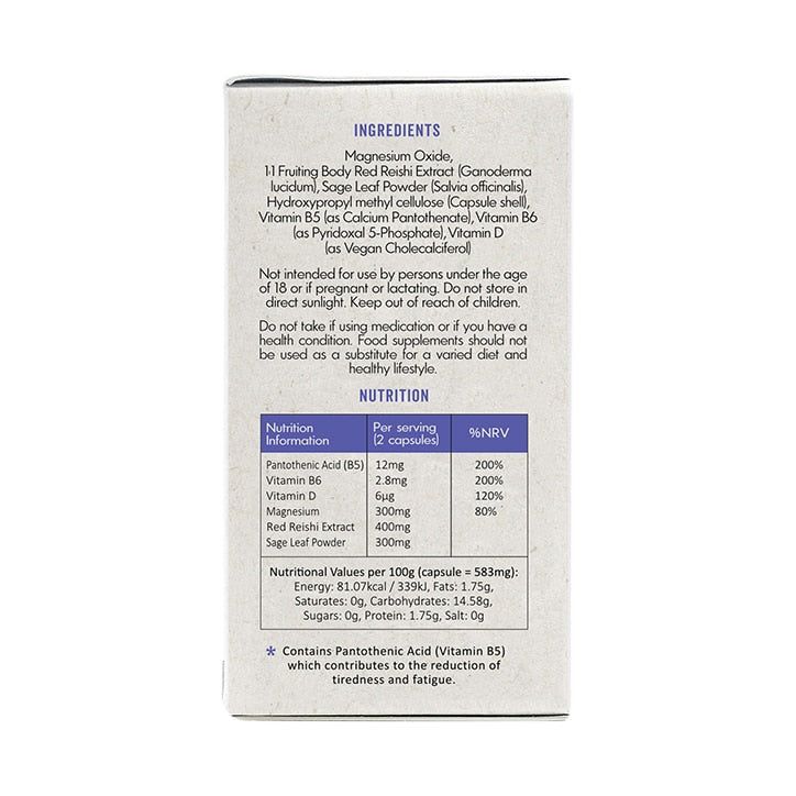 Grass &amp;amp; Co. DREAM Reishi Mushrooms with Magnesium + Sage, 60 Vegan Capsules