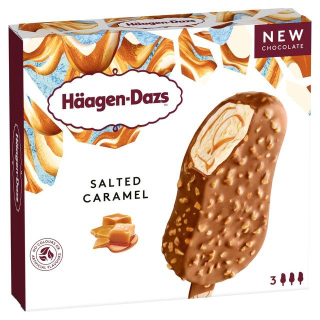 Haagen-Dazs Salted Caramel Ice Cream Bars   3 x 80ml