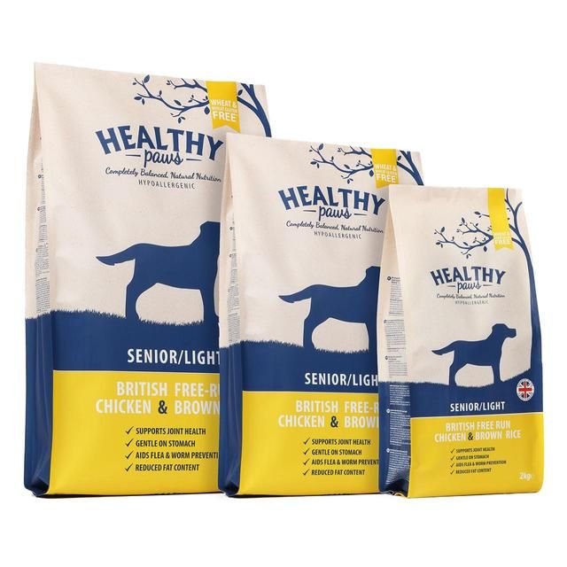 Healthy Paws British Free-Run Chicken &amp;amp; Brown Rice Senior/Light Dog Food   12kg