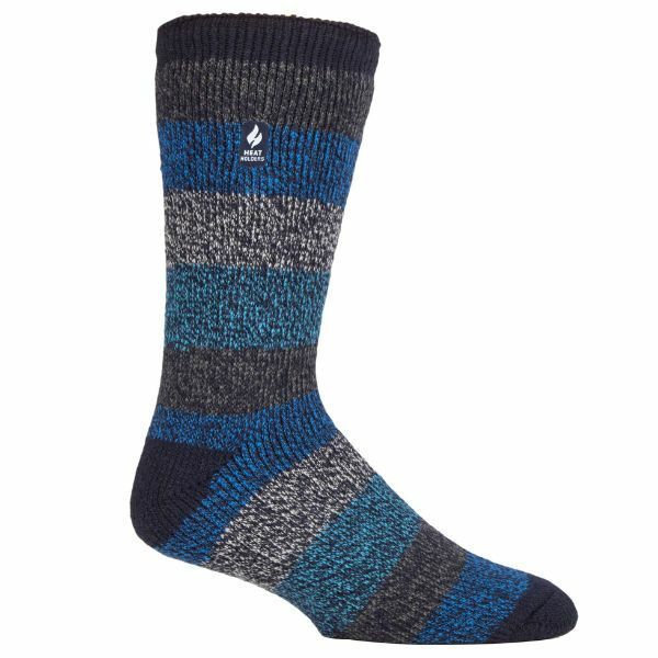 Heat Holders Mens Extra Thick Warm Thermal Socks 6-11 UK Navy Blue / Petrol (Milan)