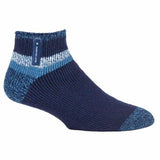 Heat Holders Mens Fleece Lined Thermal Bed Socks 6-11 UK Navy Block Stripe (Aubin) / 1EA