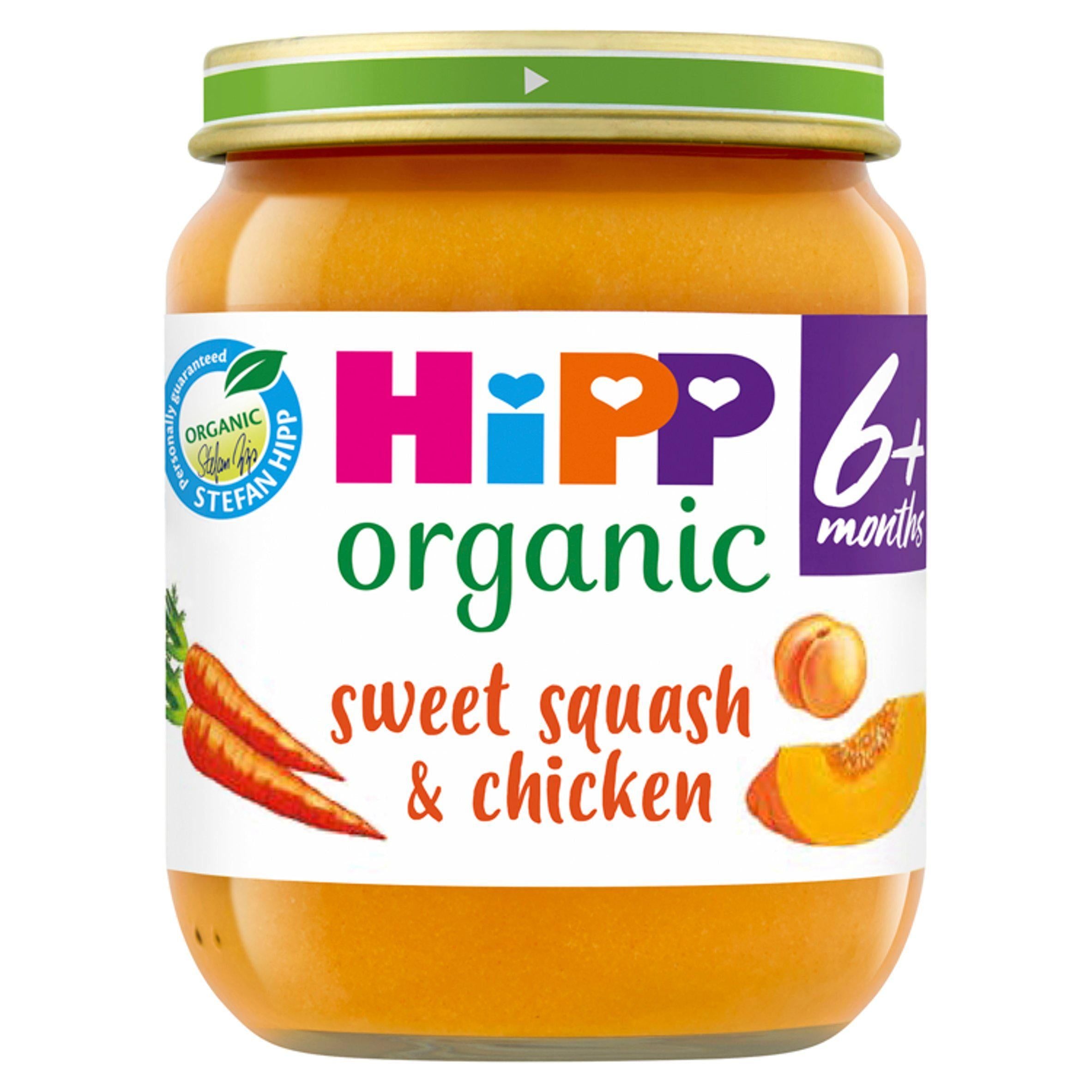 HiPP Organic Sweet Squash &amp;amp; Chicken Baby Food Jar 6+ Months 125g