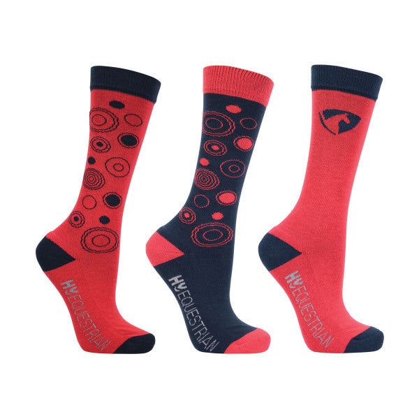 Hy DynaMizs Ecliptic Boot Socks (Pack of 3) (12 -4) Red/Navy / 0.20EA