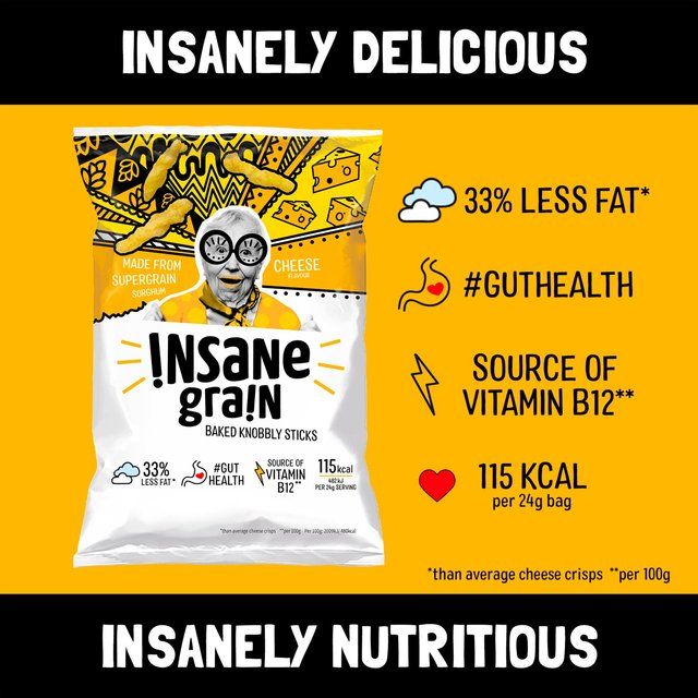 Insane Grain Cheese - Baked Knobbly Sticks   24g