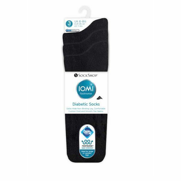IOMI 3 Pairs of Diabetic Socks for Swollen Legs 4-8 UK