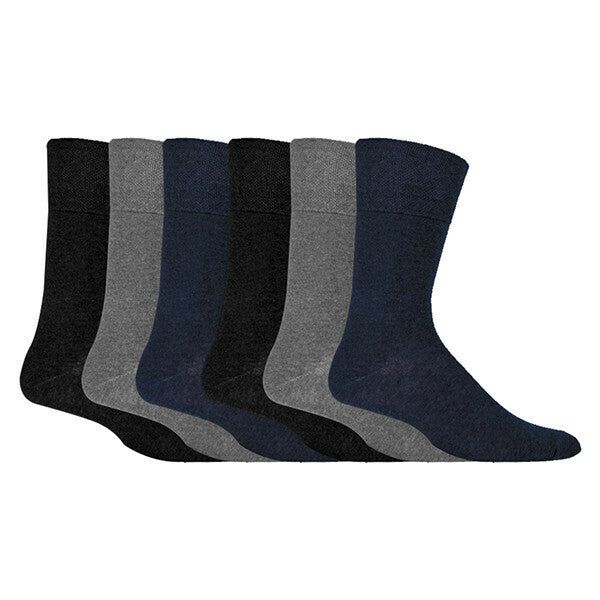 IOMI Mens 6 Pairs Non Elastic Diabetic Socks 12-14 UK