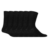 IOMI Mens 6 Pairs Non Elastic Diabetic Socks 6-11 UK Black / 6EA