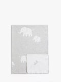John Lewis Safari Elephant Cotton Blanket, 100 x 75cm