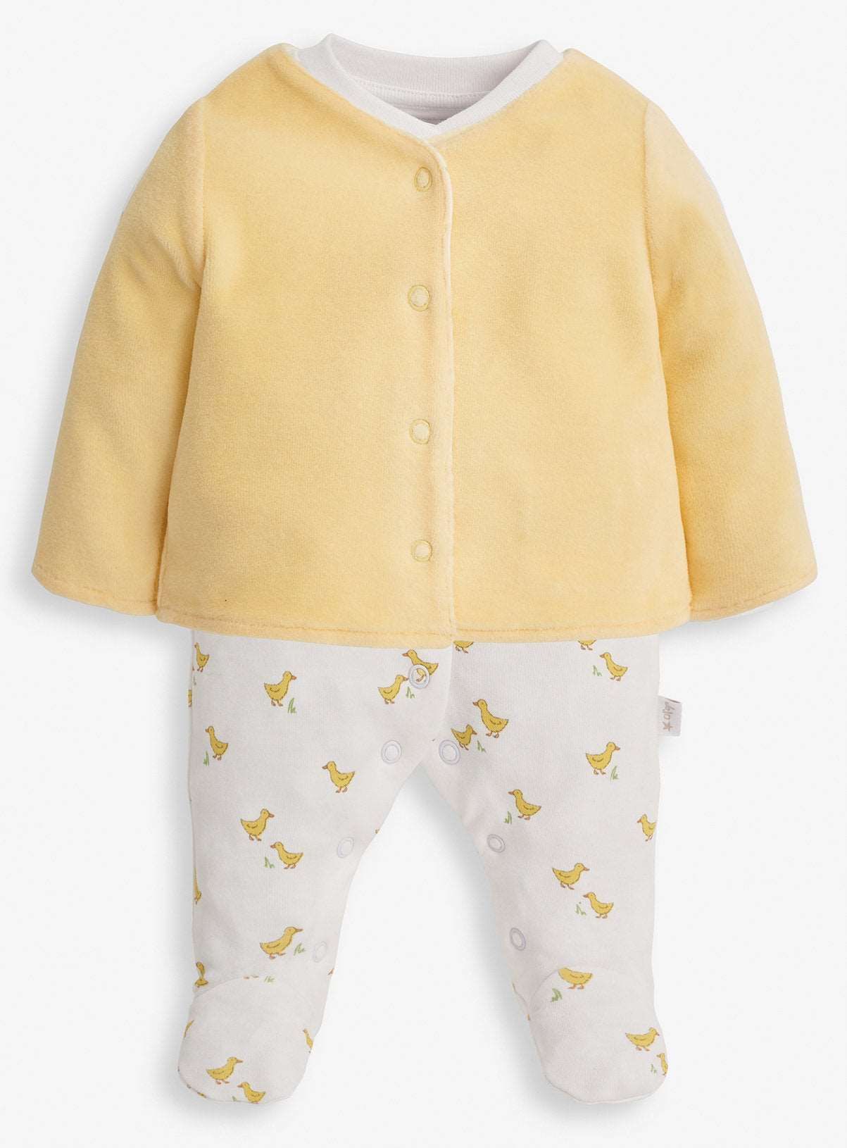 JOJO MAMAN B&amp;Eacute;B&amp;Eacute; 2-Piece Sleepsuit &amp;amp; Velour Jacket Set Newborn