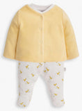 JOJO MAMAN B&amp;Eacute;B&amp;Eacute; 2-Piece Sleepsuit &amp;amp; Velour Jacket Set Newborn