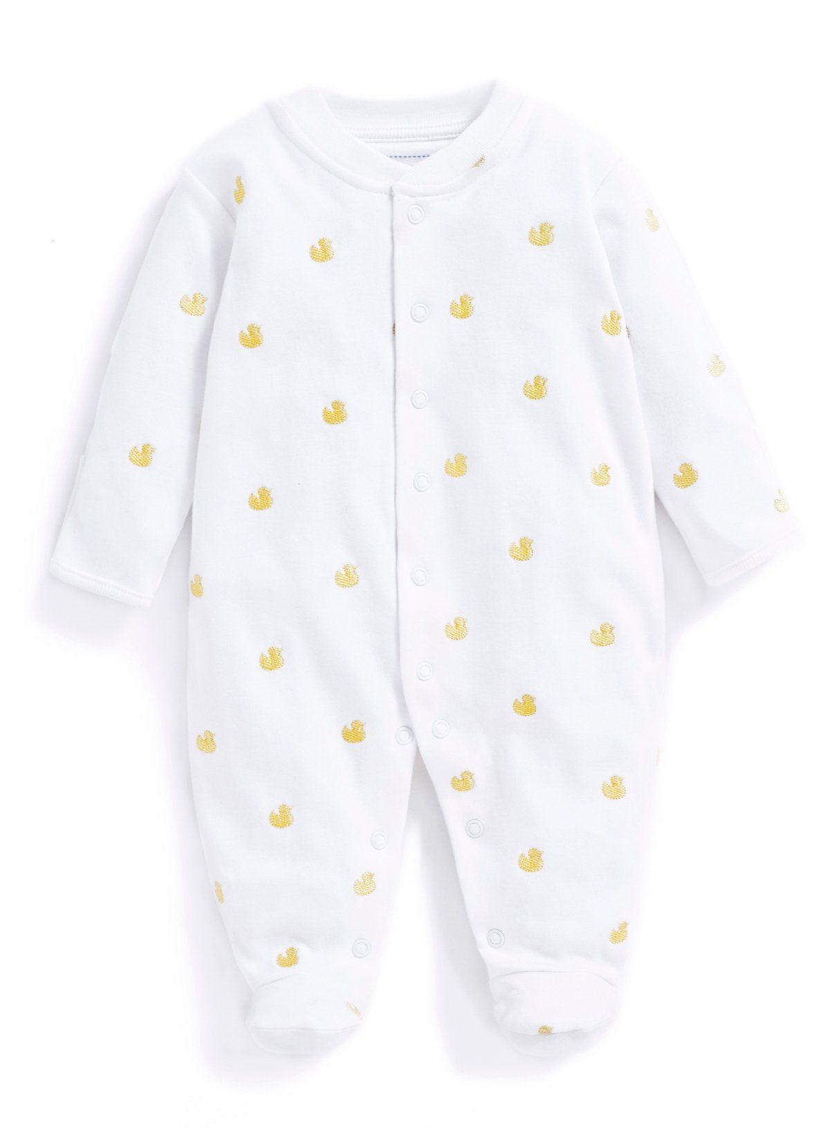 JOJO MAMAN B&amp;Eacute;B&amp;Eacute; Duck Embroidered Sleepsuit 6-9 months