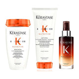 K&amp;eacute;rastase Nutritive Shampoo, Conditioner &amp;amp; Hair Serum Set, Hydrating Routine for Dry Hair Lacking Nutrition Trio