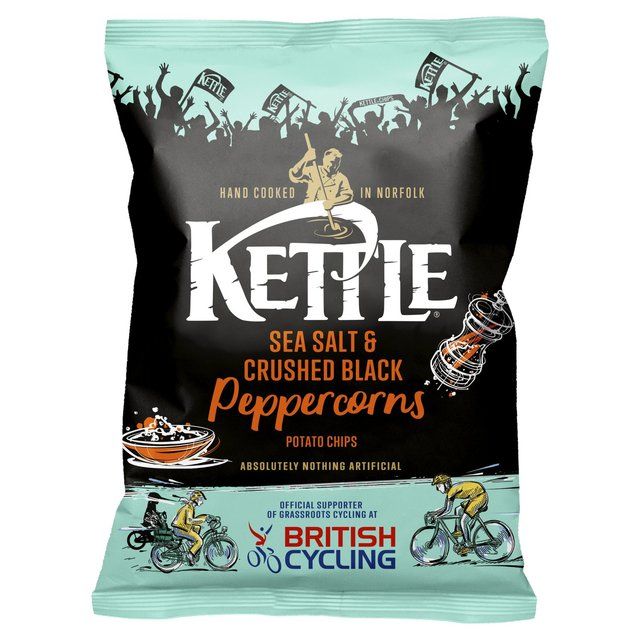 KETTLE Chips Sea Salt &amp;amp; Crushed Black Peppercorns   130g