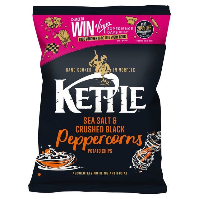 KETTLE Chips Sea Salt &amp;amp; Crushed Black Peppercorns   130g