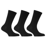 Kids Plain Cotton School Socks (Pack Of 3) (UK Shoe 9-12) Black / 1EA