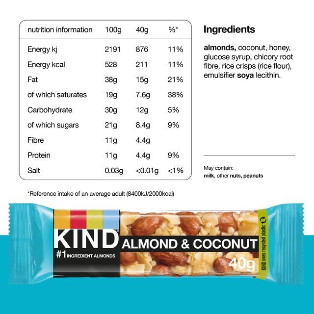 KIND Almond &amp;amp; Coconut Snack Bars Multipack   12 x 40g