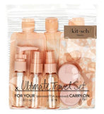 Kitsch&amp;nbsp;11 Piece Travel Bottle Set - Blush