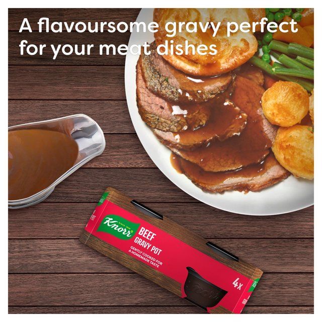 Knorr 4 Beef Gravy Pots   4 x 28g
