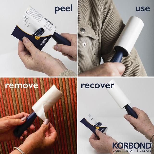 Korbond Lint Roller Refills - Twin Pack - 84 Sheets   84 per pack